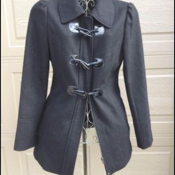 Guess pea coat Toggle Jacket wool blend, Women’s size M, black - Picture 3 of 12